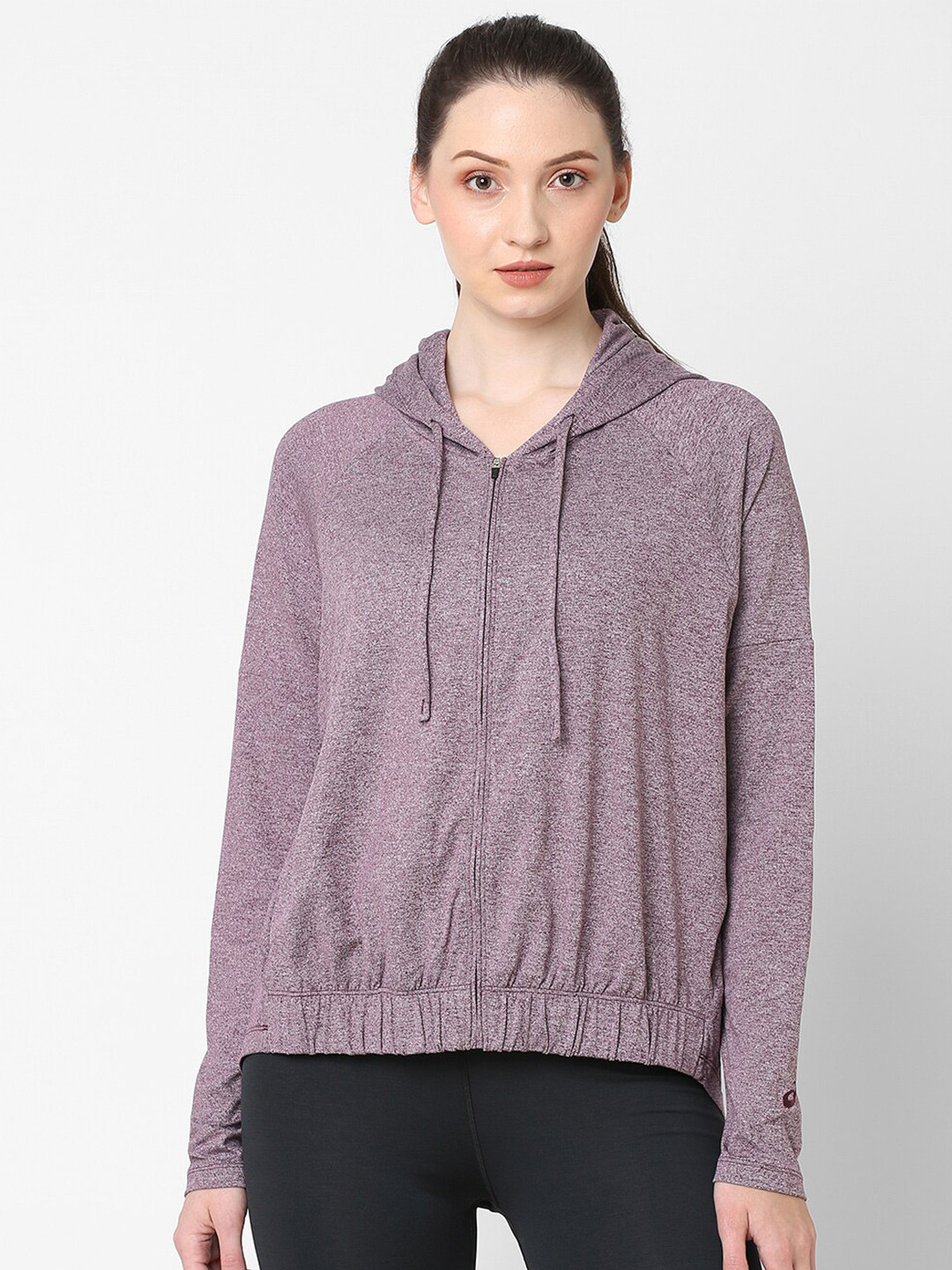 ASICS Women Soft Stretch Knit Full Zip Hooded Sweatshirt