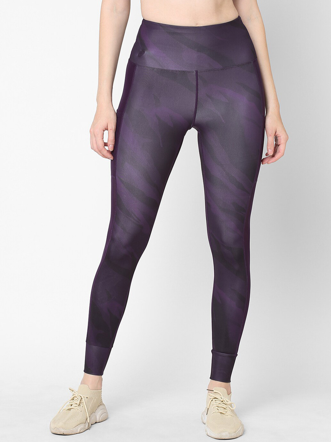 ASICS Training Graphic Women Violet Solid Ankle-Length Tights
