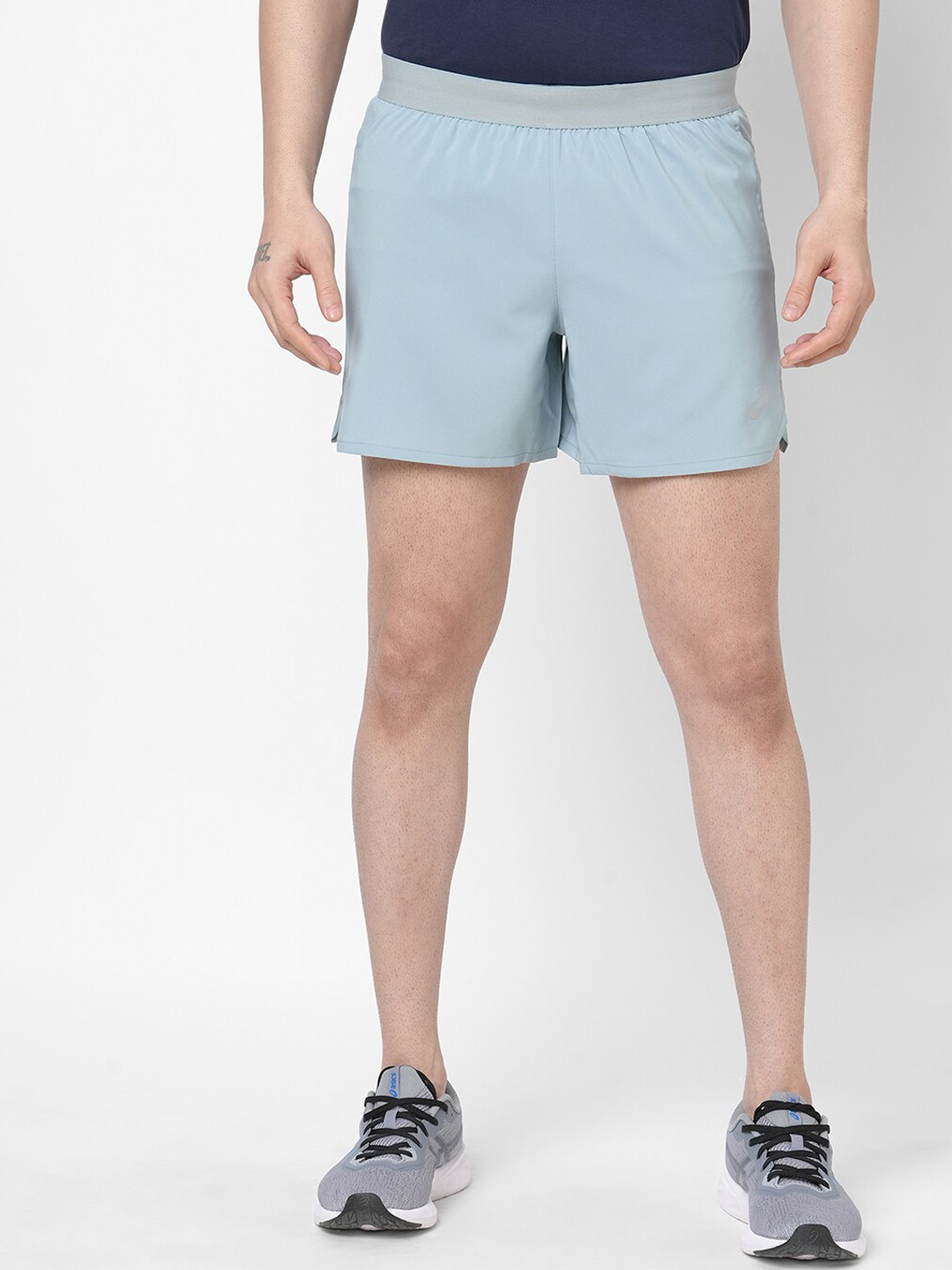 ASICS Men Steel-Coloured Road 5In Sports Running Shorts