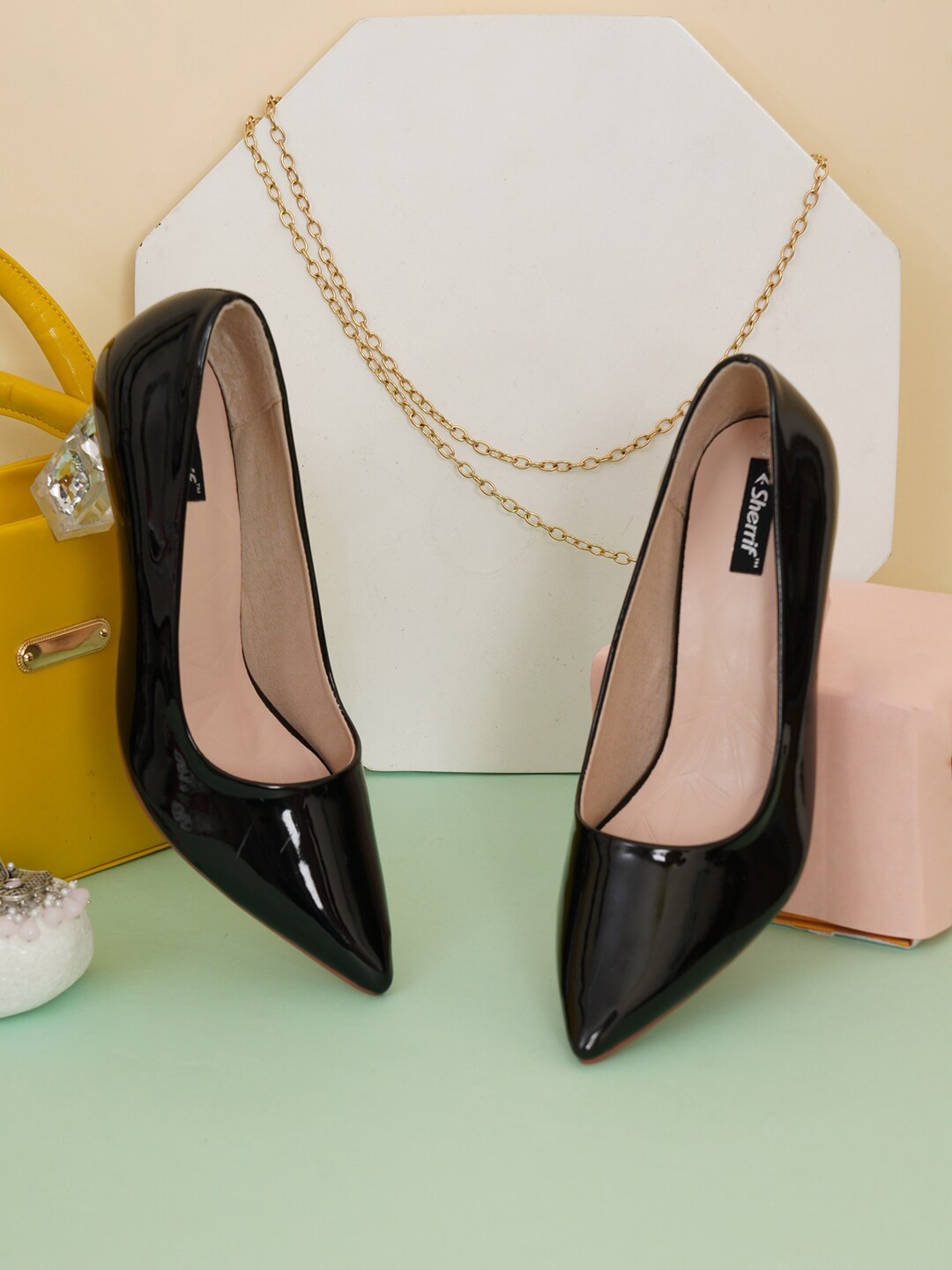 Sherrif Shoes Black Party Block Pumps