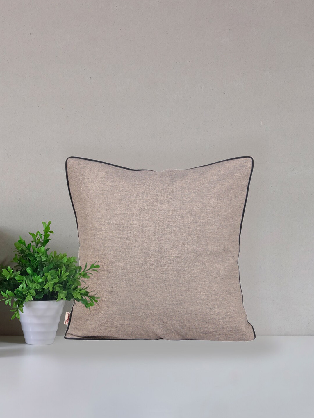 Home Purple Cotton Breathable Square Cushion Cover -16x16In