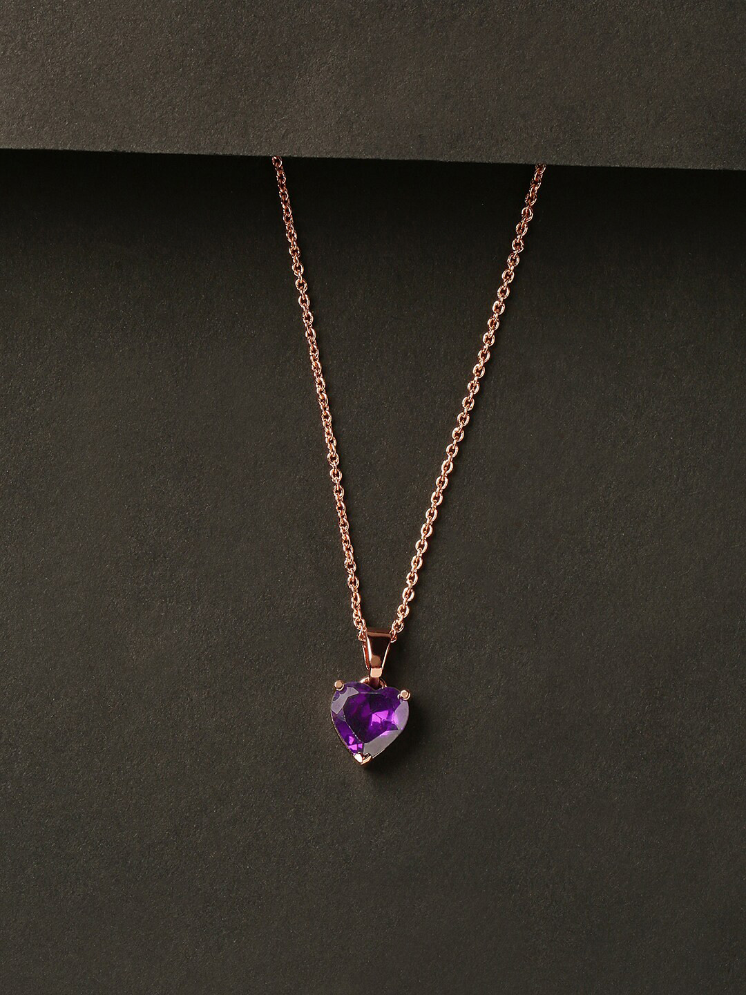 HOT AND BOLD Gold-Toned & Purple Brass Gold-Plated Oxidised Chain
