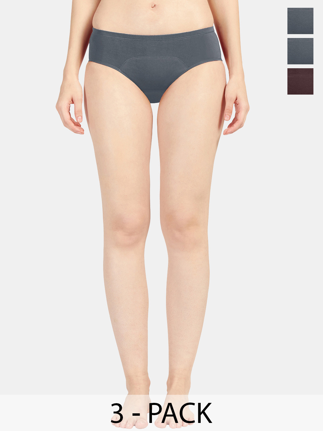 Sonari Women Pack Of 3 Solid Leak-Proof period panty