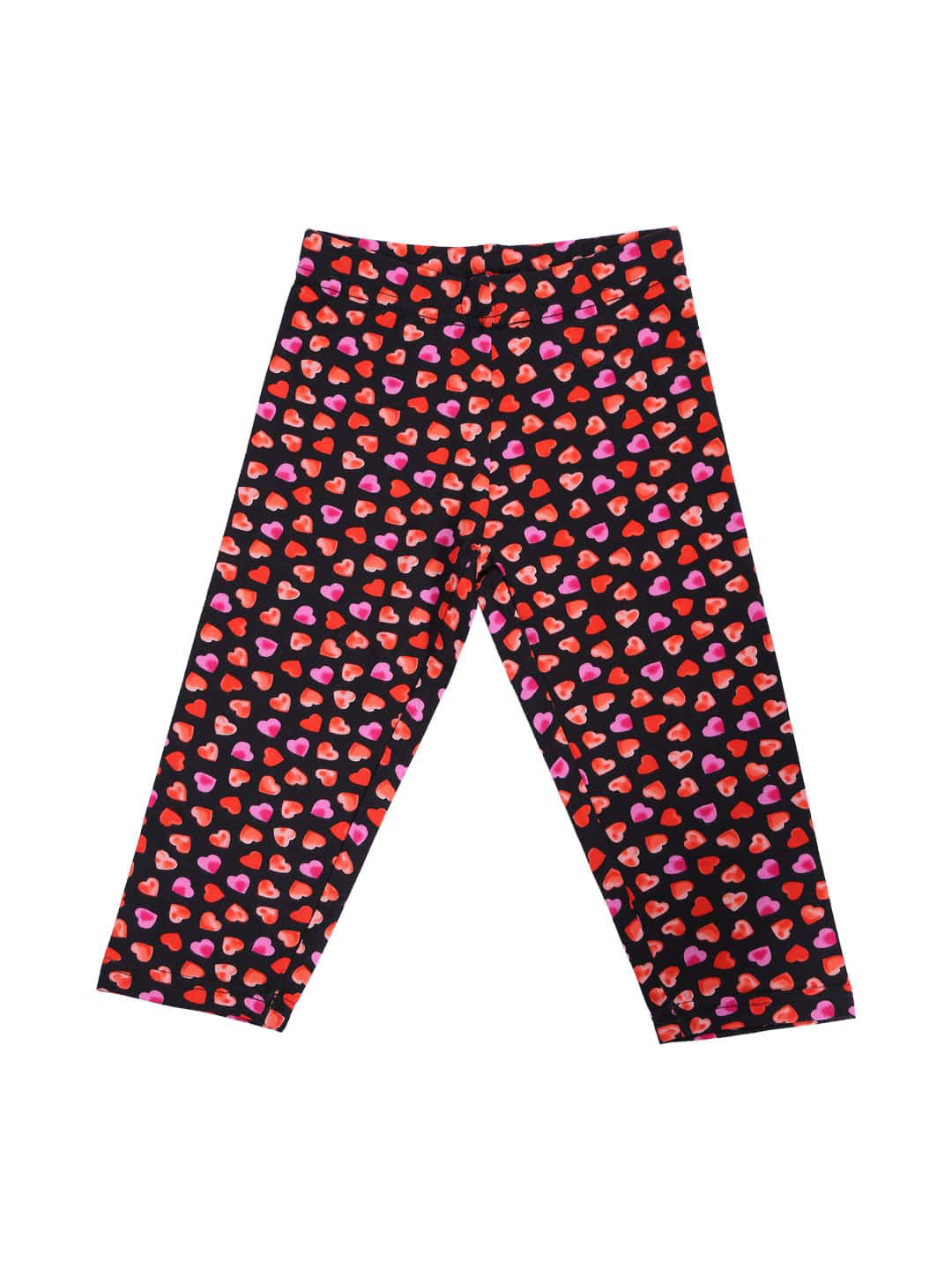 Bodycare Kids Girls Black & Red Printed Capris