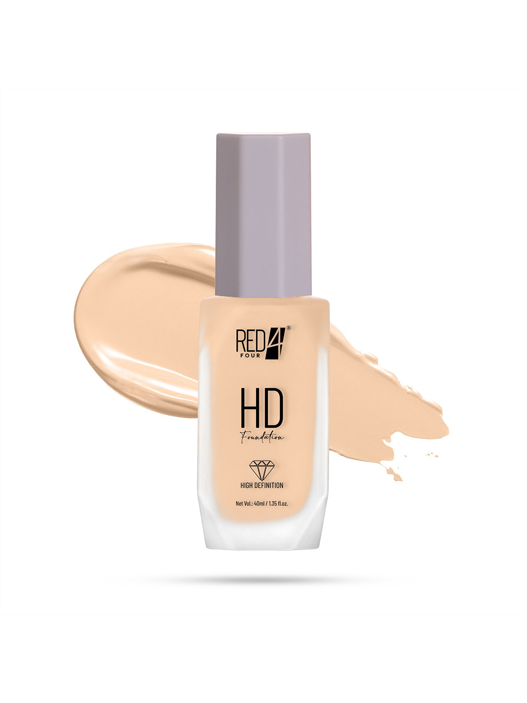 RED 4 HD High Definition Full Coverage Matte Finish Foundation - 40 ml - Shade - 02
