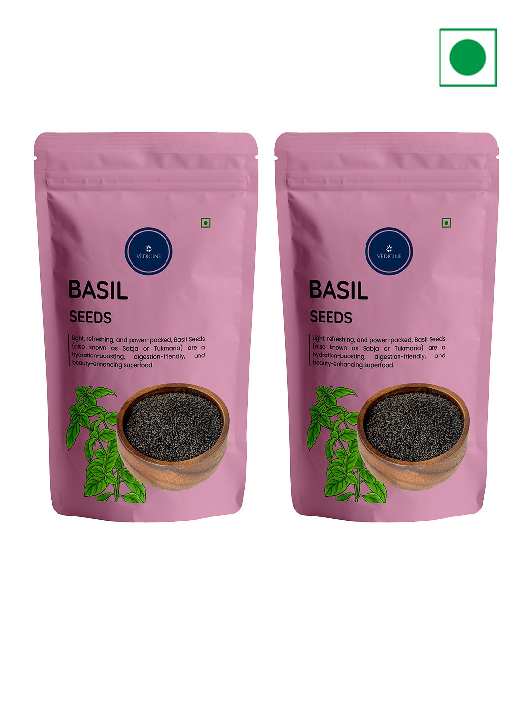 VEDICINE Set Of 2 Basil Seeds 150gm Each