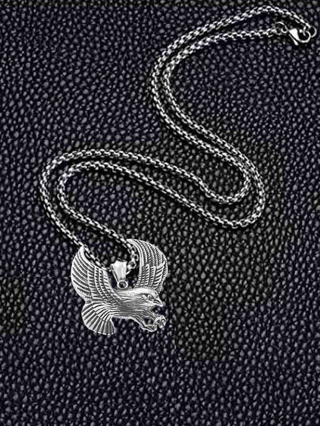 M Men Style Silver-Plated Biker Flying Eagle Pendants