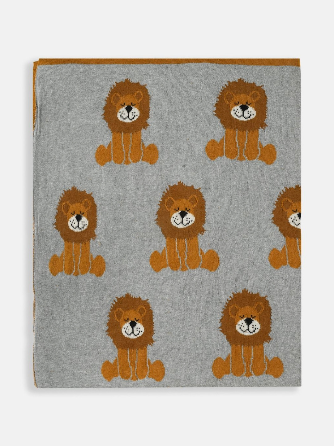 THE BABY TRUNK Grey & Orange Simbba Pure Cotton Mild Winter Single Bed Blanket