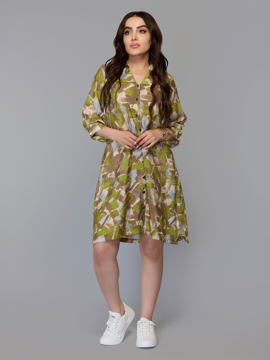 Tamiska By Narendra Kumar Women Tropical Printed A-Line Dress