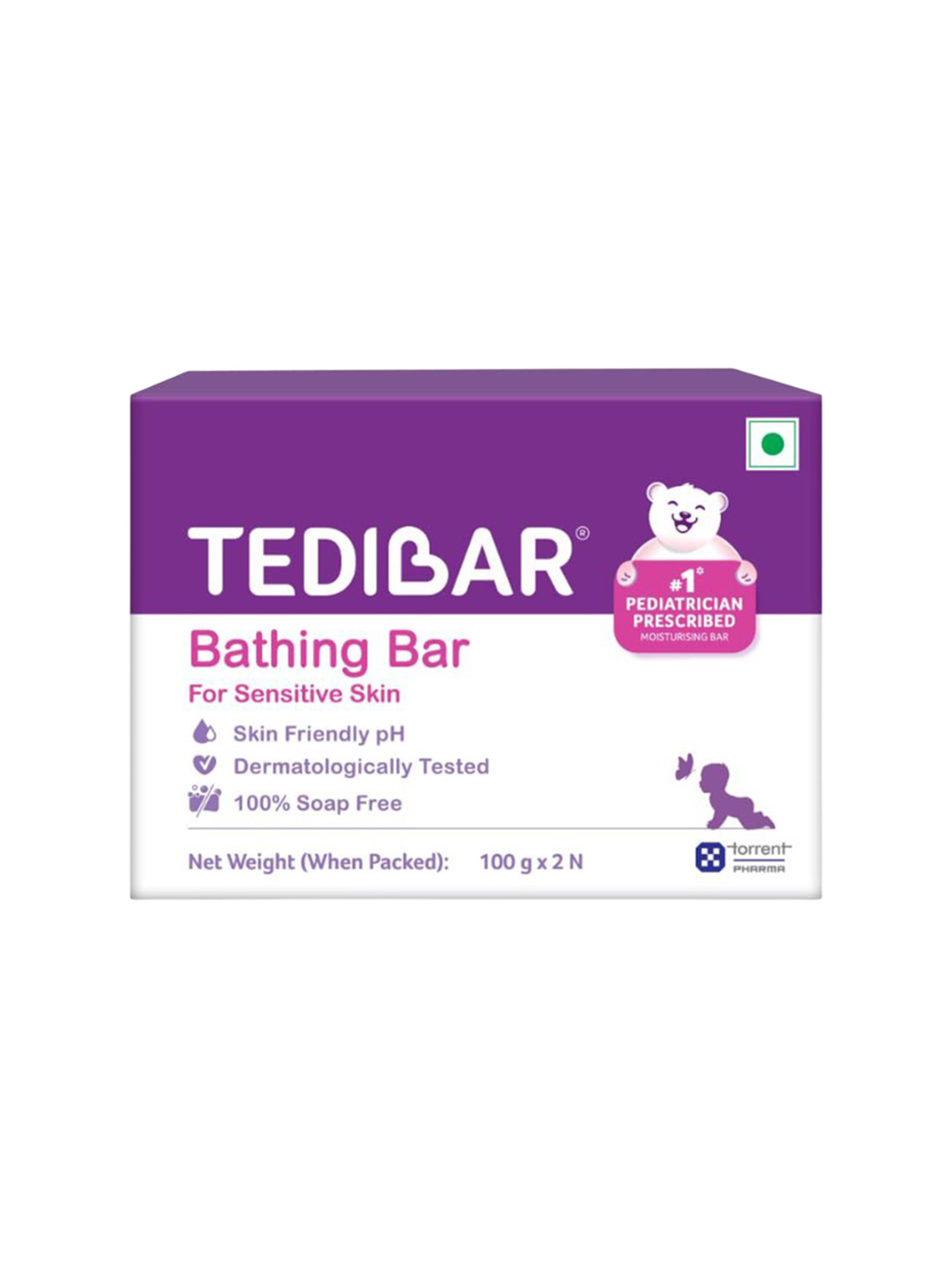Tedibar Set Of 2 Baby Bathing Bar For Baby's Sensitive Skin With Ph 5.5 - 100 g Each