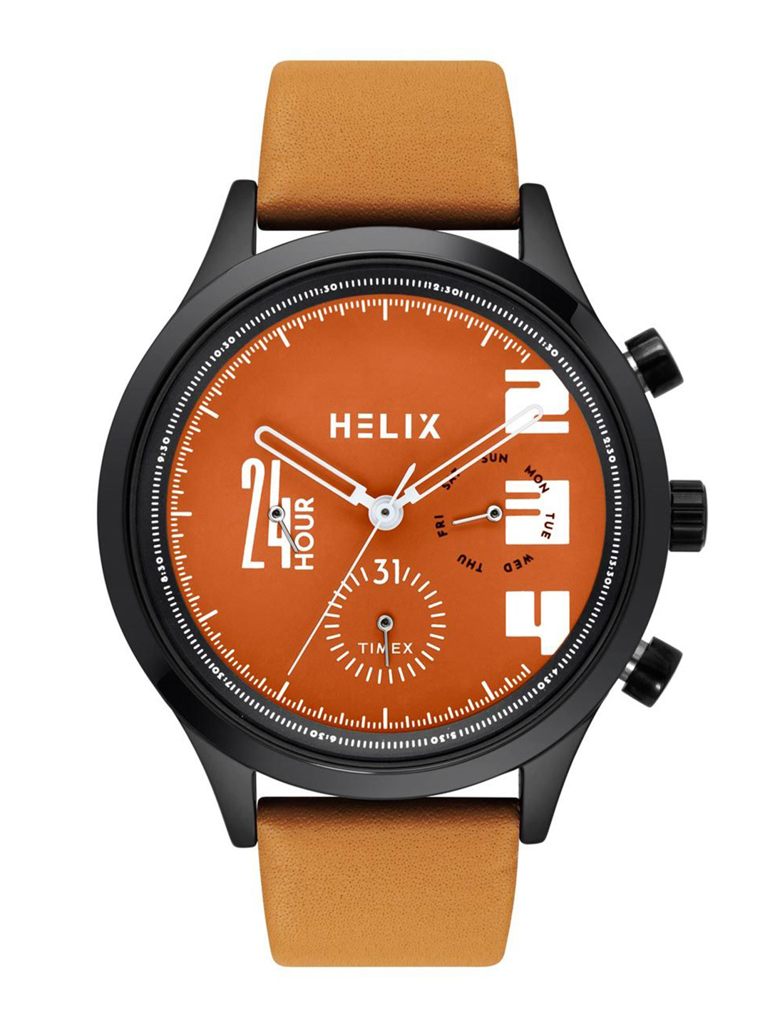 Helix By Timex Orange Round Dial Analog Men's Watch - TW003HG27