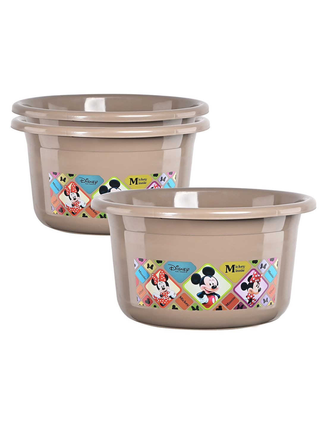 Kuber Industries Brown & Blue 3 Pieces Bath Tubs 25L Each