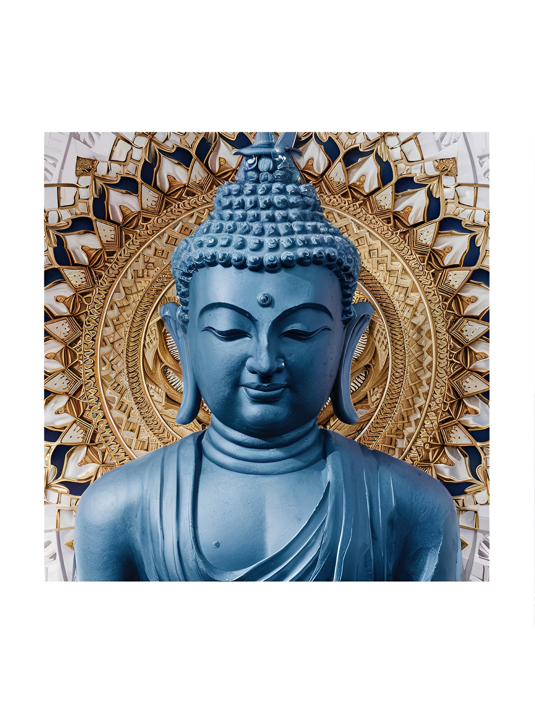 RANDOM Brown & Blue Buddha Mandala Canvas Wall Art