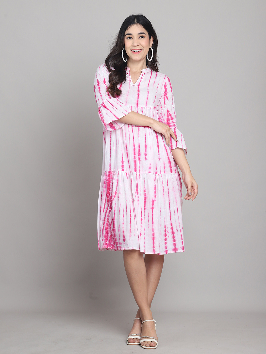 Roly Poly Women Tie and Dye Printed Fit And Flare Knee Length Dress