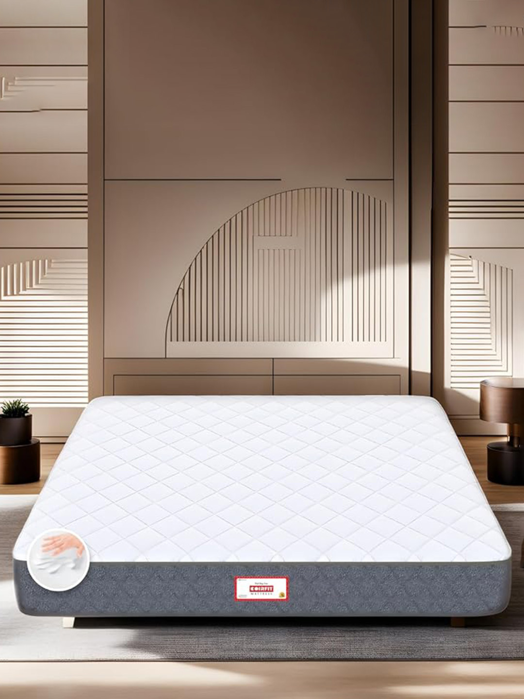 COIRFIT Twin Plus 5 Zone I-shape Tech.Memory Foam Double Size 4 Inch Mattress (75X48)