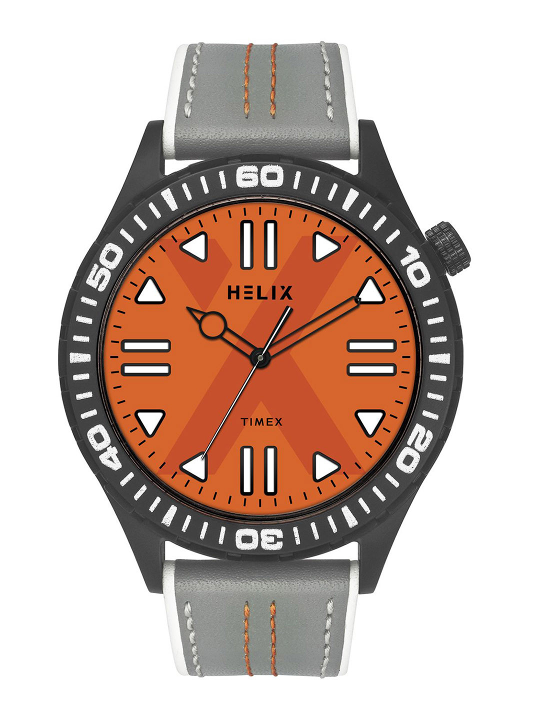 Helix By Timex Men Orange Round Dial Analog Watch - TW052HG06