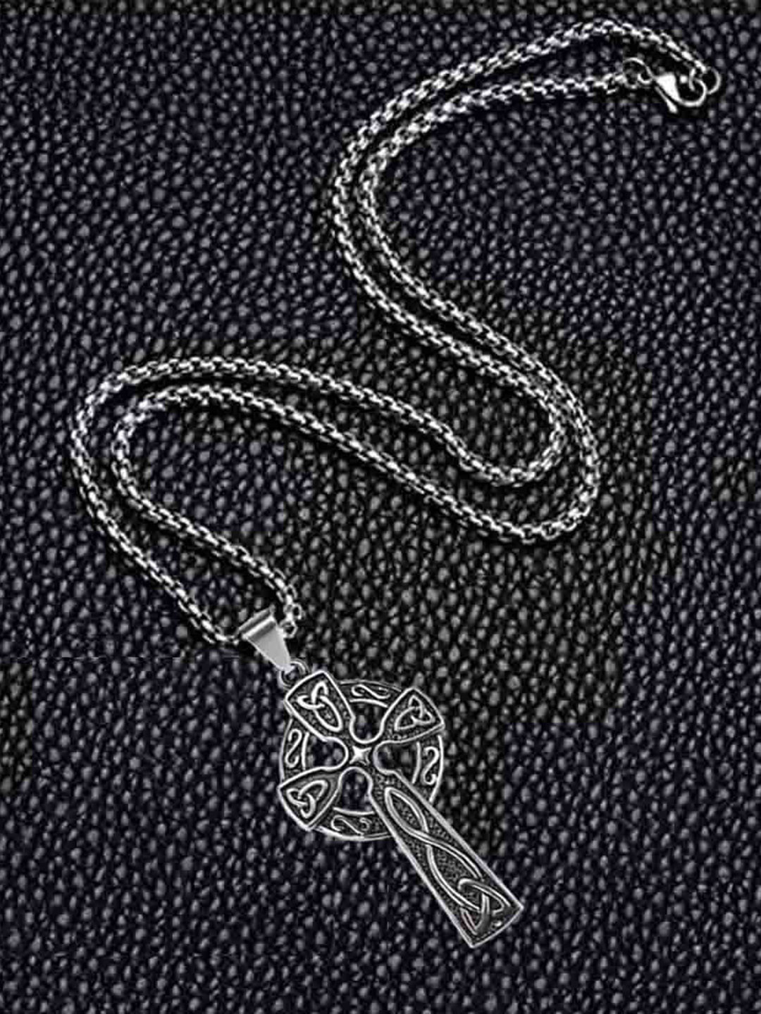 M Men Style Silver-Plated Religious Christ Cross Contemporary Pendant