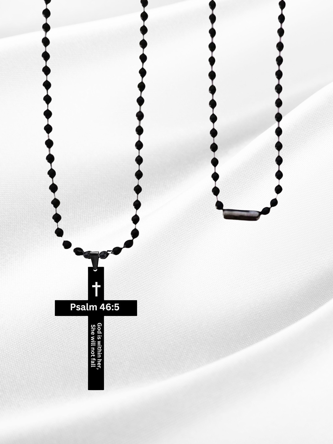 M Men Style Stainless Steel Bible Verse Cross Pendant