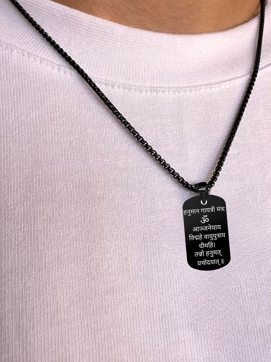 M Men Style Stainless Steel Geometric Om Ham Hanumate Pendant