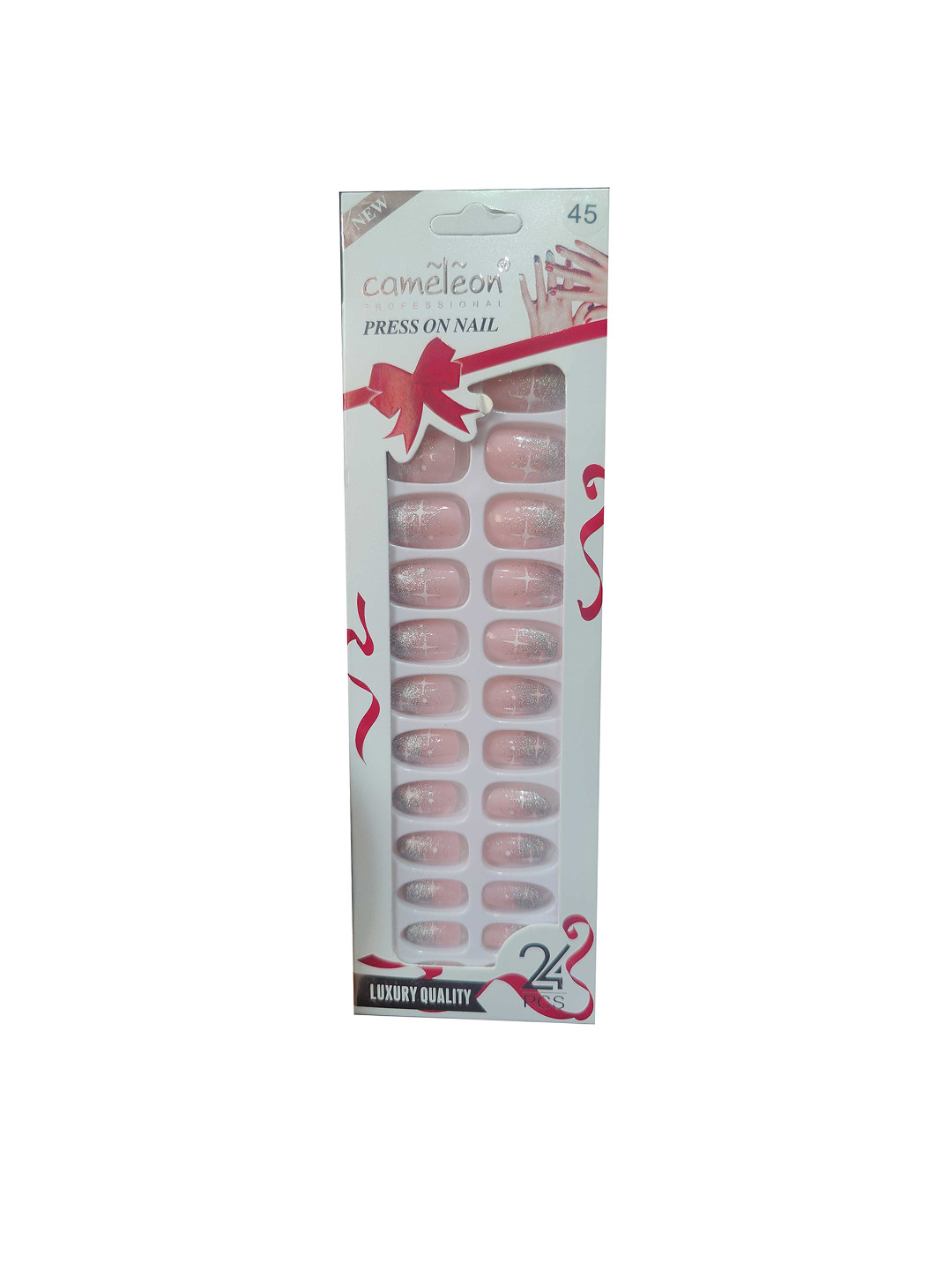 Cameleon Press On Nails With Filer & Glue - Tab 45 - 24 Pieces