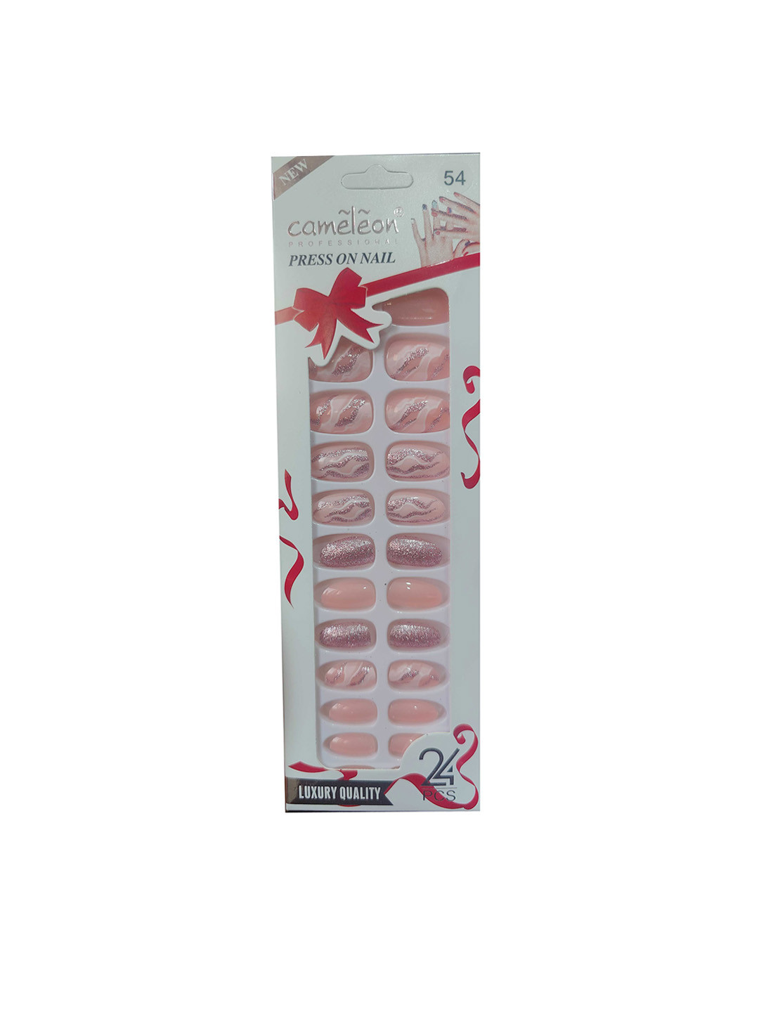 Cameleon Press On Nails With Filer And Glue - Tab 54 - 24 Pieces