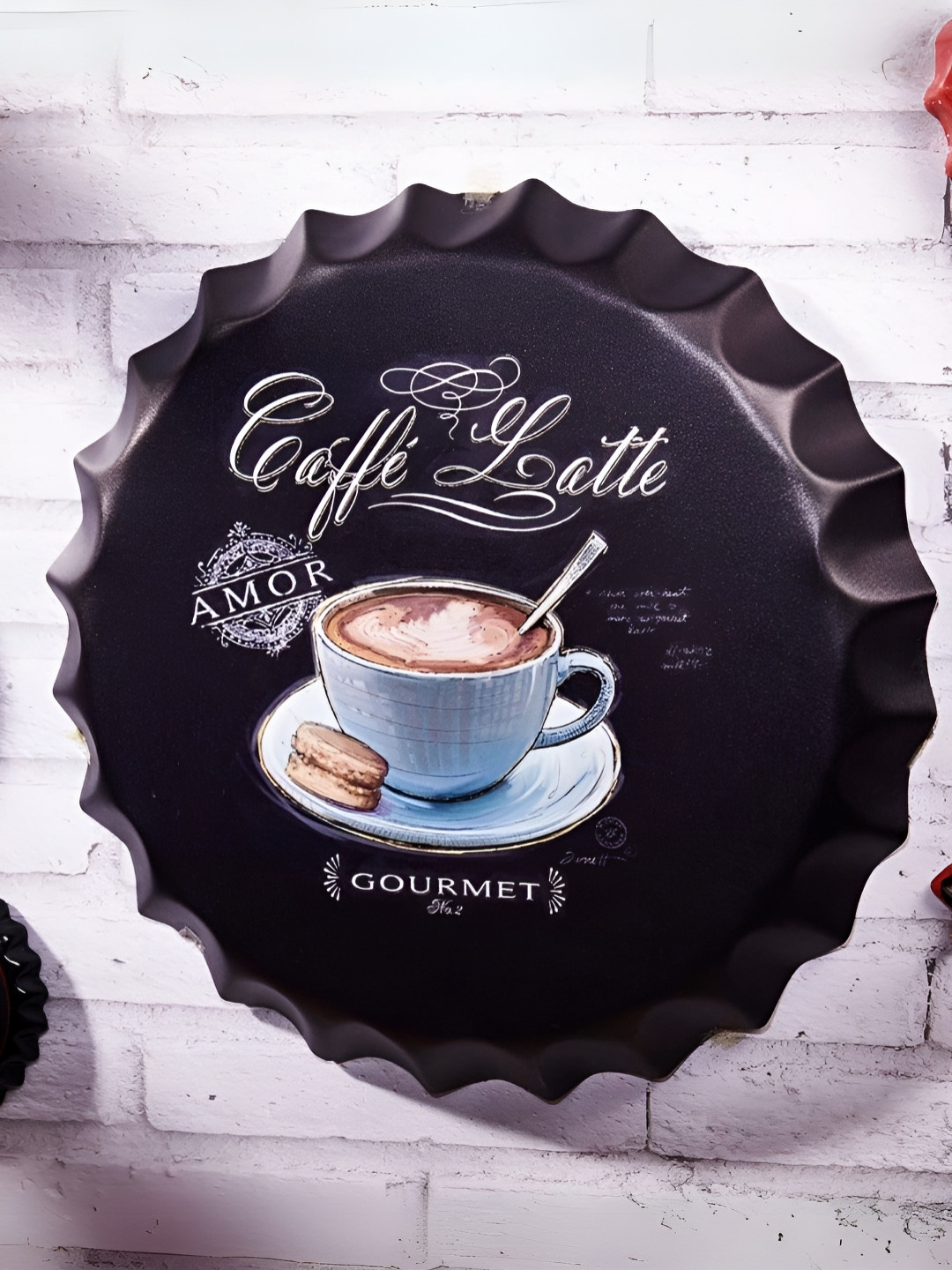 eazy wagon Bottle Caps sign - Caffe latte Metal Matte Hall Signs and Plaques-14In