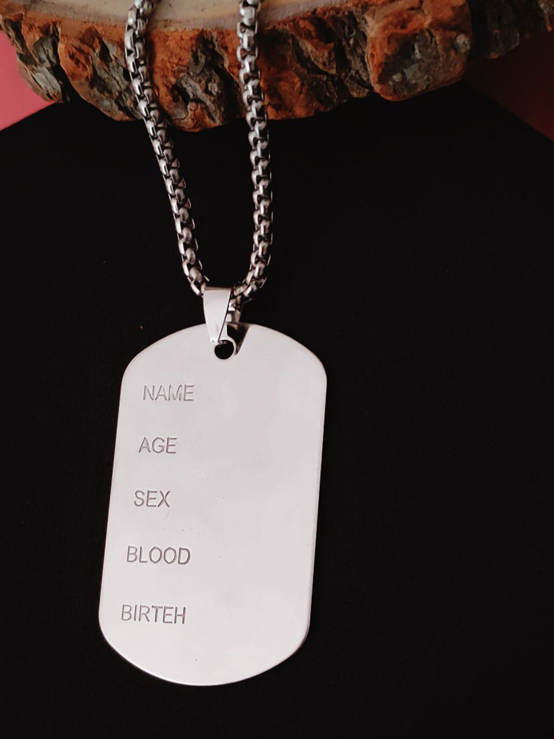 M Men Style Silver-Plated Militry Dog Tag Pendants