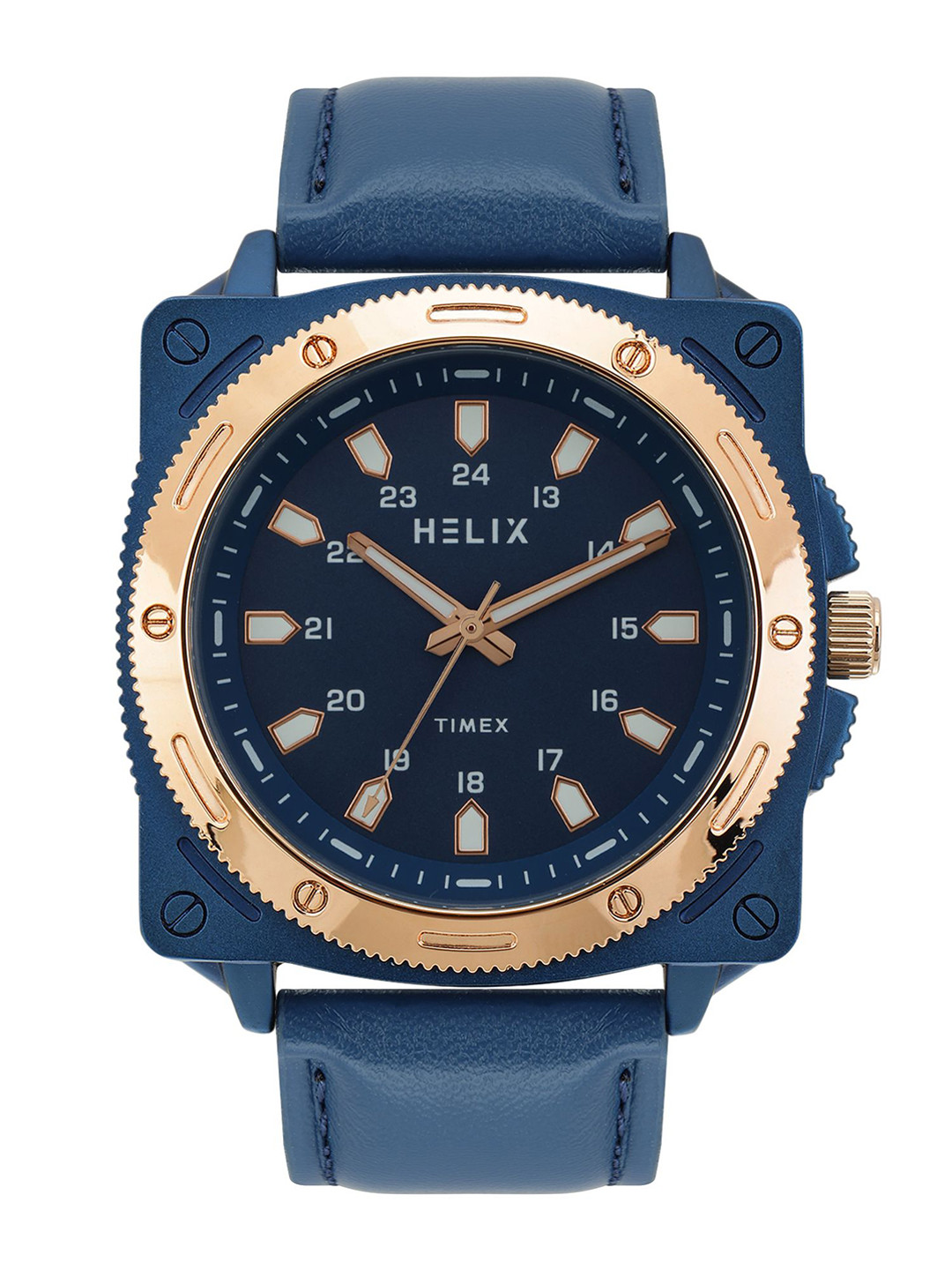 Helix Men Blue Round Dial Analog Watch - TW062HG01T