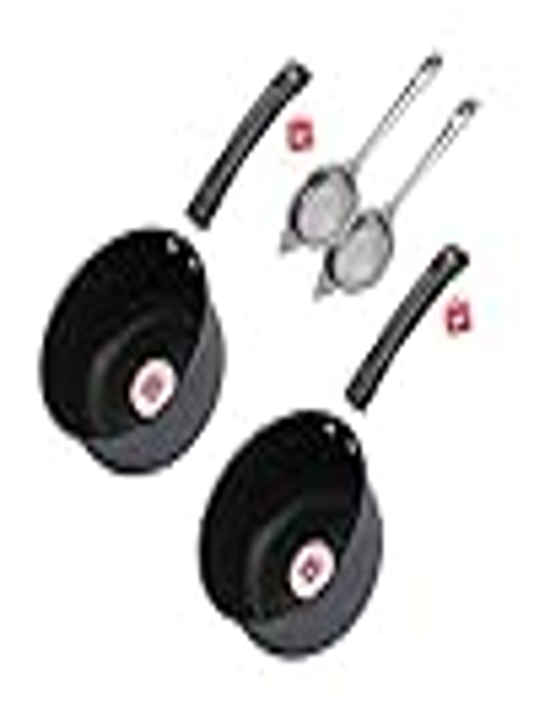 LAZYwindow Black Stainless Steel Dishwasher And Microwave Safe Cookware Set