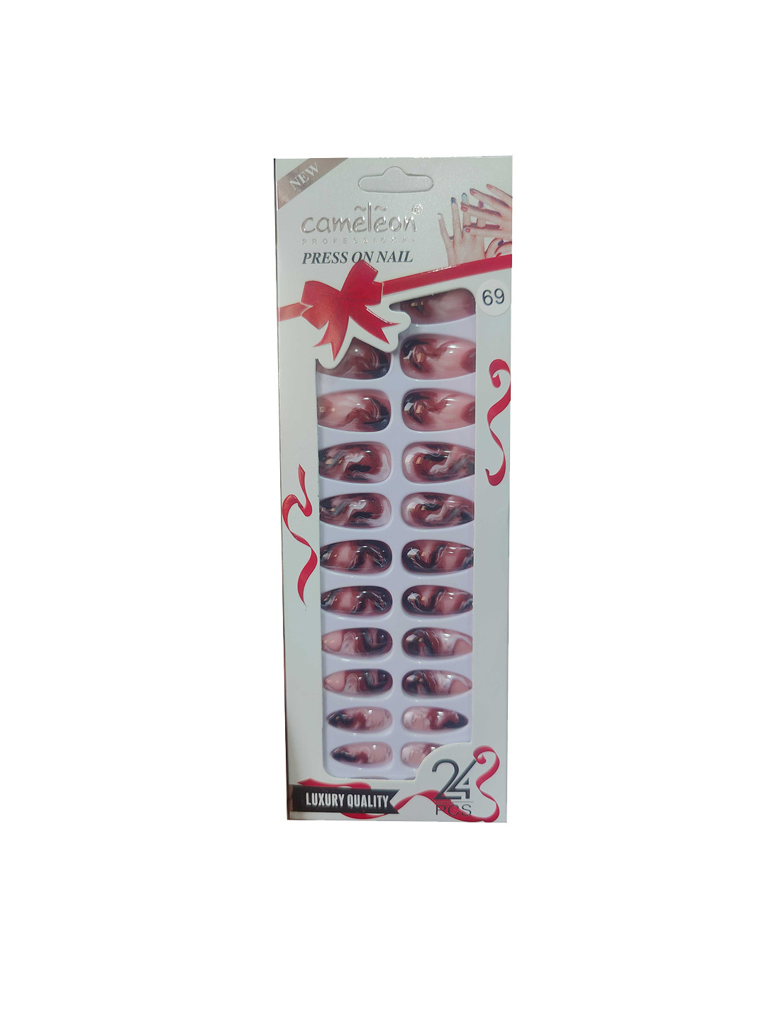 Cameleon Press On Nails With Filer & Glue - Tab 69 - 24 Pieces