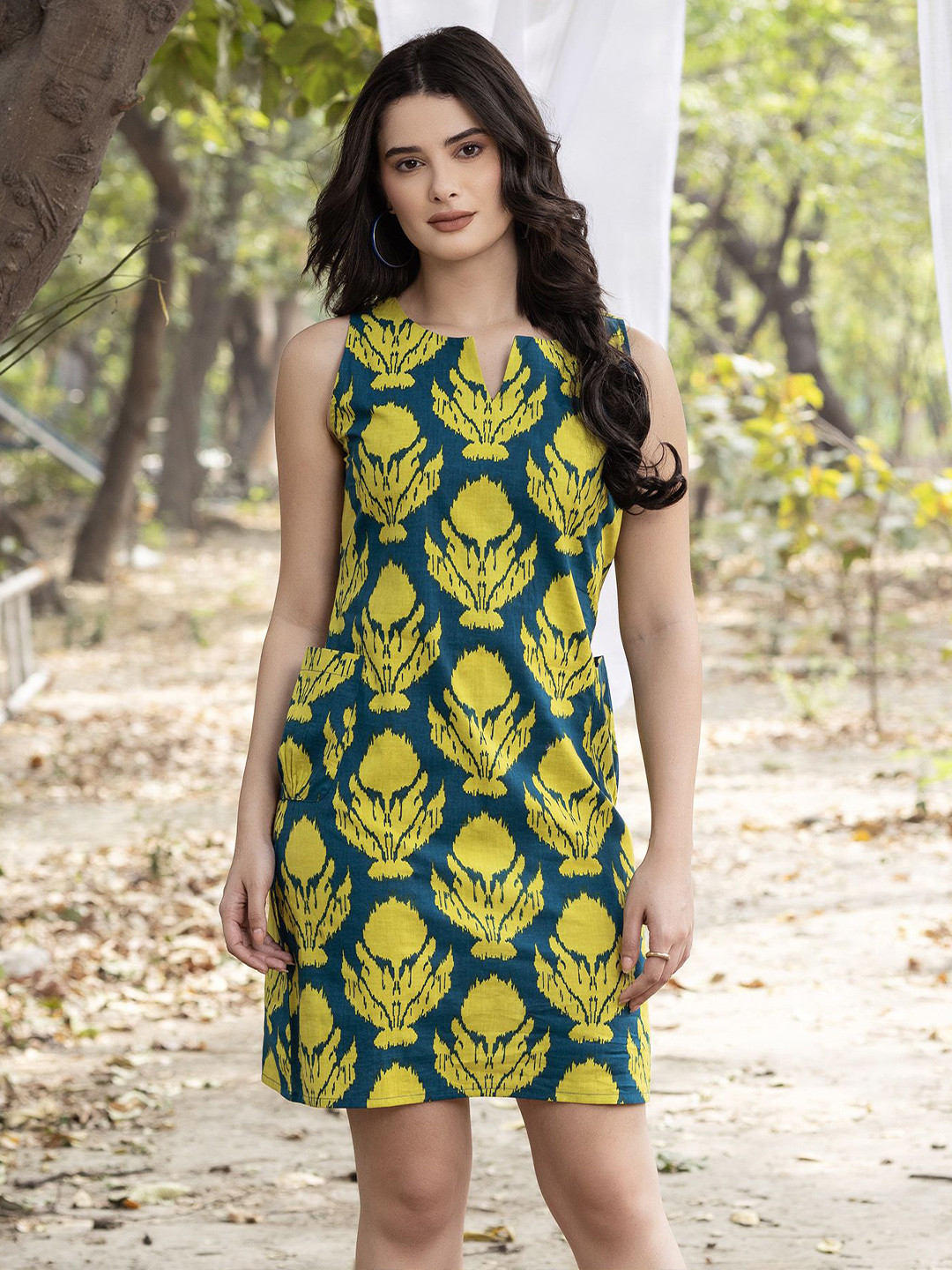 MABISH by Sonal Jain Women Mini Shift Dress With Big Pocket Detail