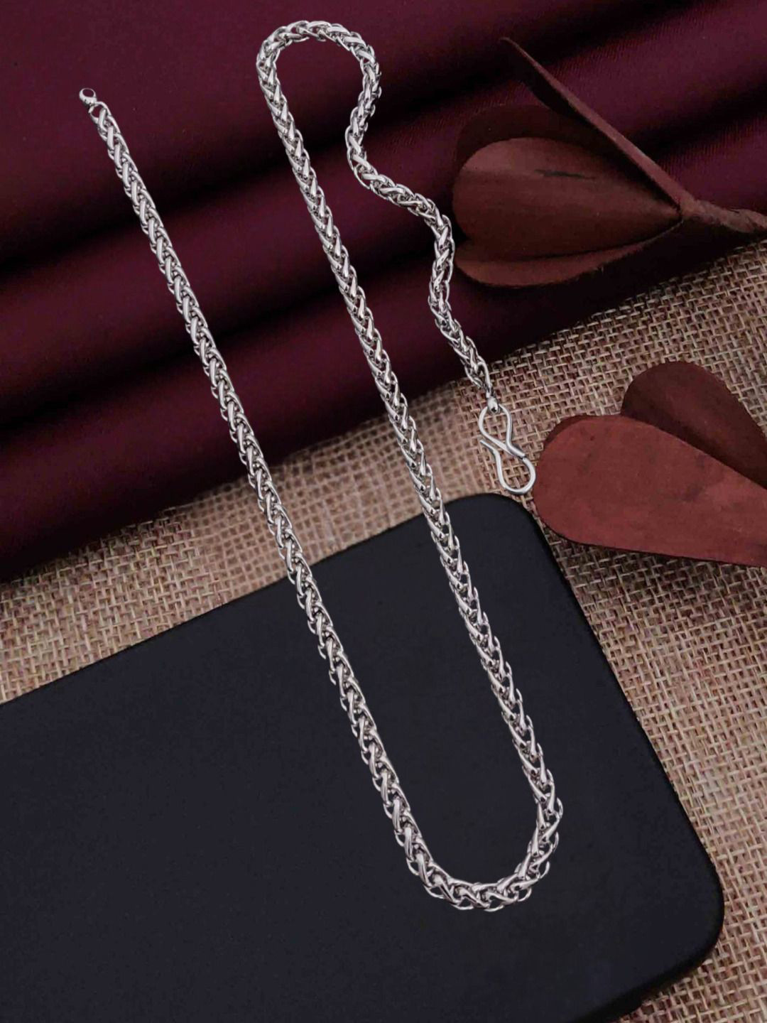 SOLIBELLE Solibelle Men Silver-Plated Linked Chain