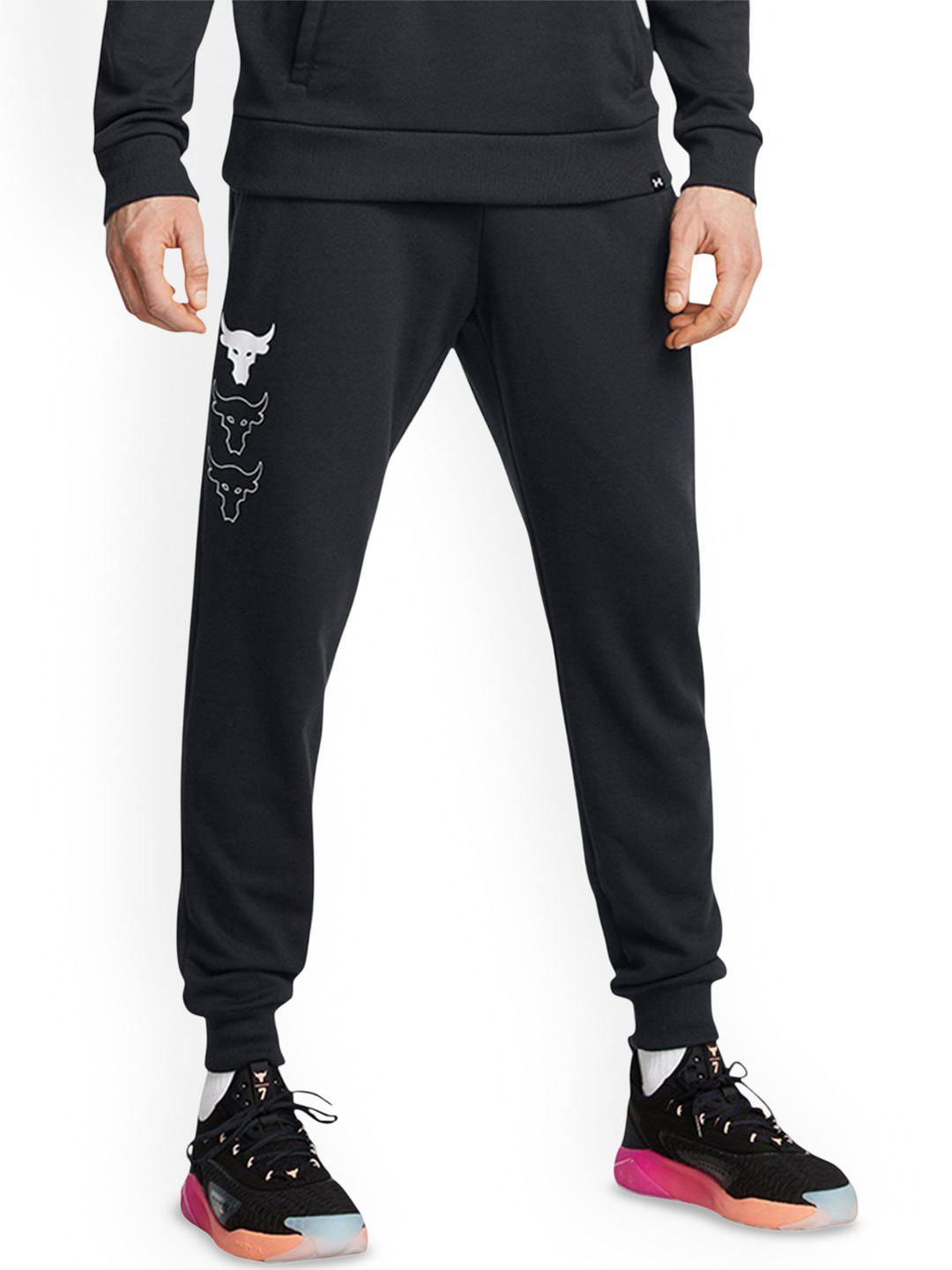UNDER ARMOUR Men Project Rock Rival Printed Relaxed Fit Track Pants