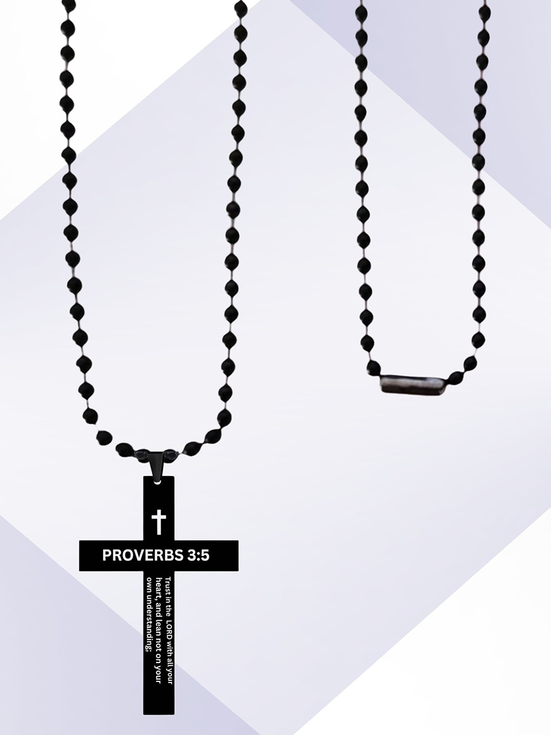 M Men Style Stainless Steel Geometric Bible Verse Cross  Pendant