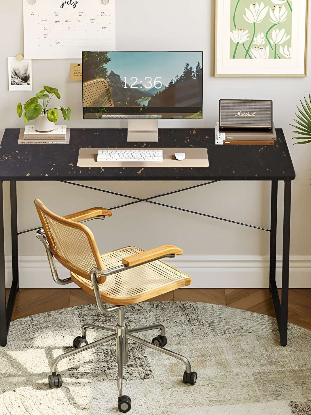 Torche Black Wooden  & Metal Study Table