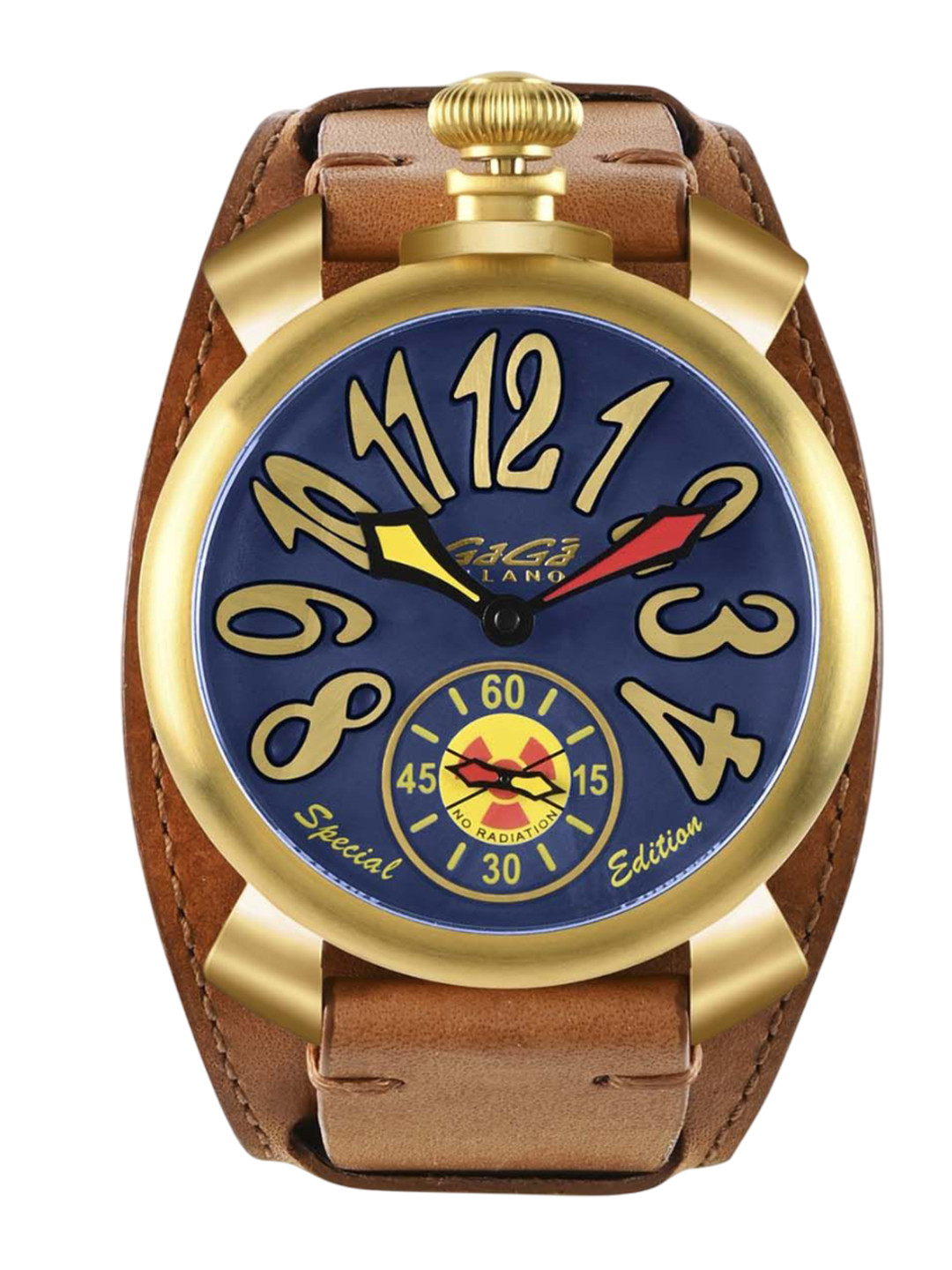 GaGa MILANO Men Leather Wrap Around Straps Analogue Motion Powered Watch 5114RD01Y0CWNM0