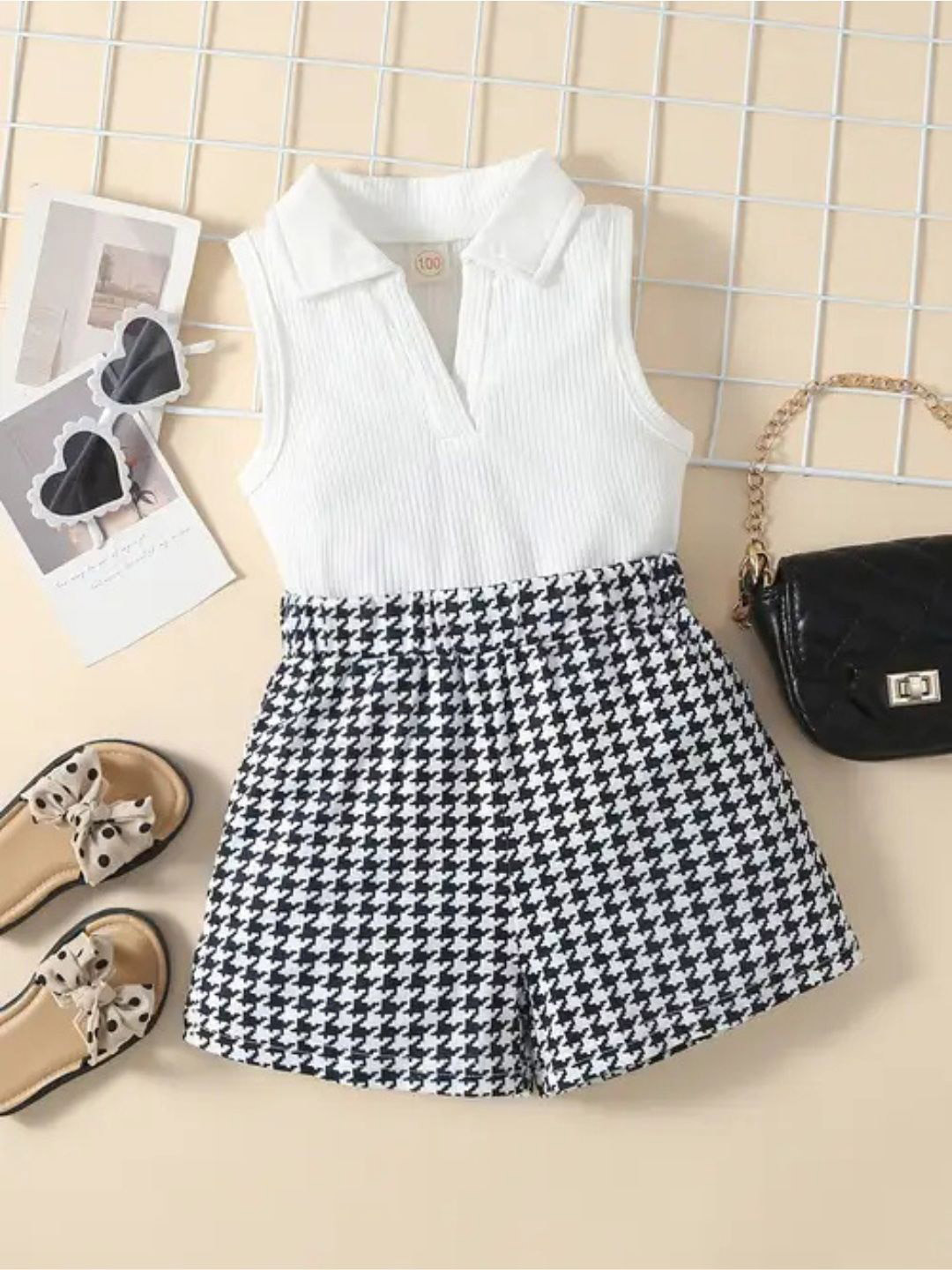 DEL LUNA Girls Polo Collar Top With Shorts