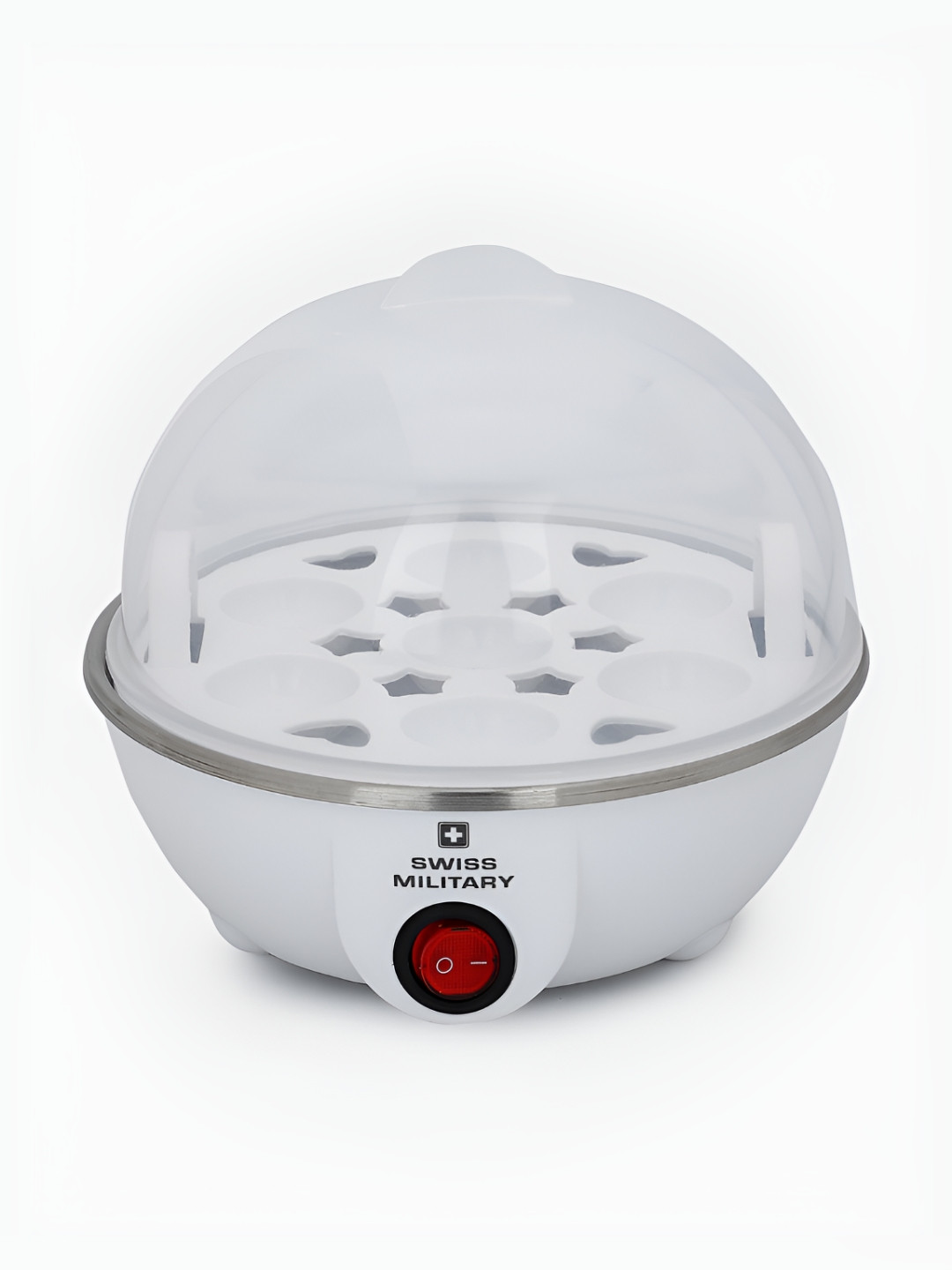 SWISS MILITARY Auto Electric Egg Boiler Steamer 350W Auto Power Cut Rapid Egg Boiler