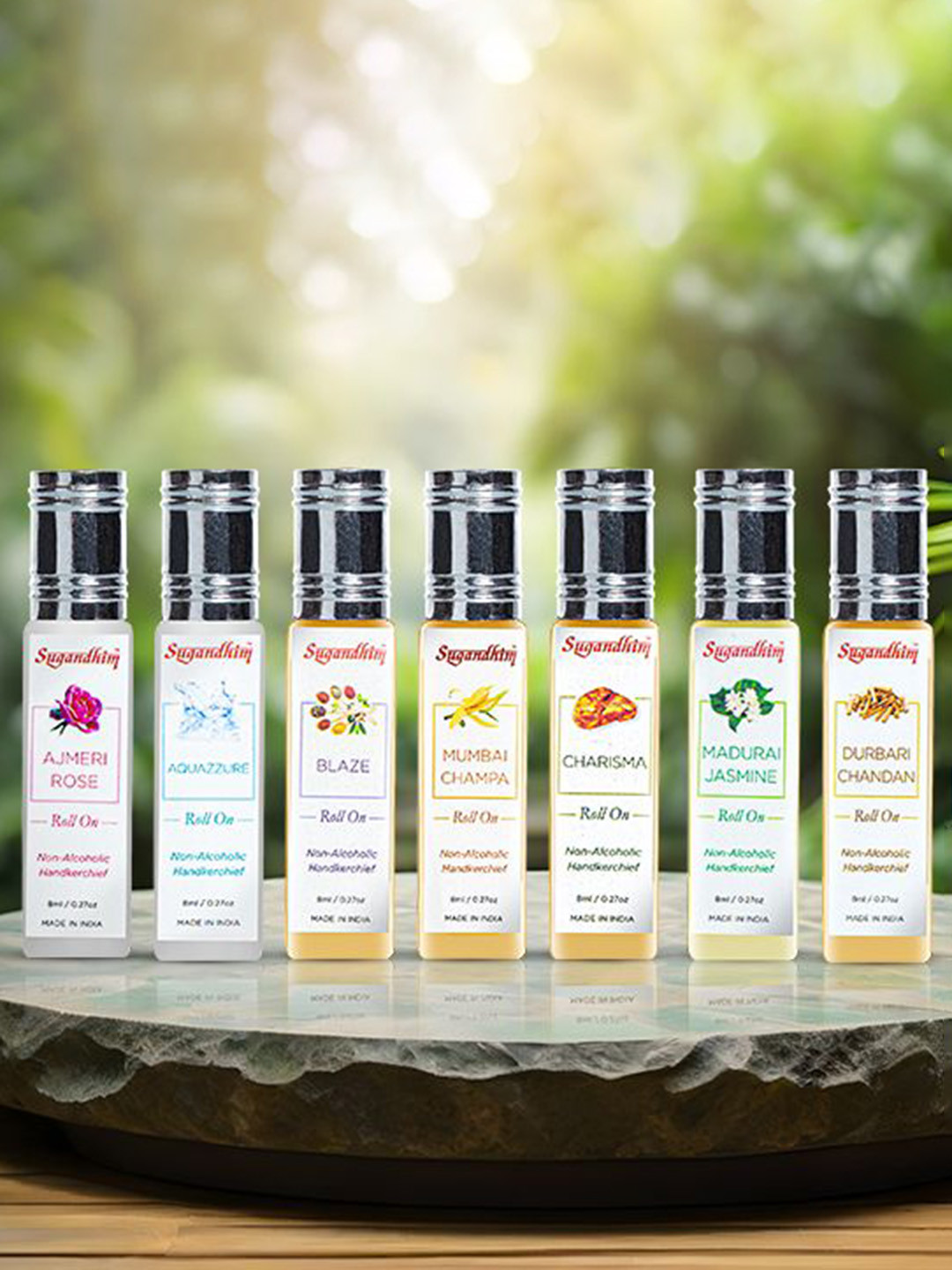 Sugandhim Charisma Roll-On Fragrance Non-Alcoholic Perfect for Handkerchief & Pocket - 8ml