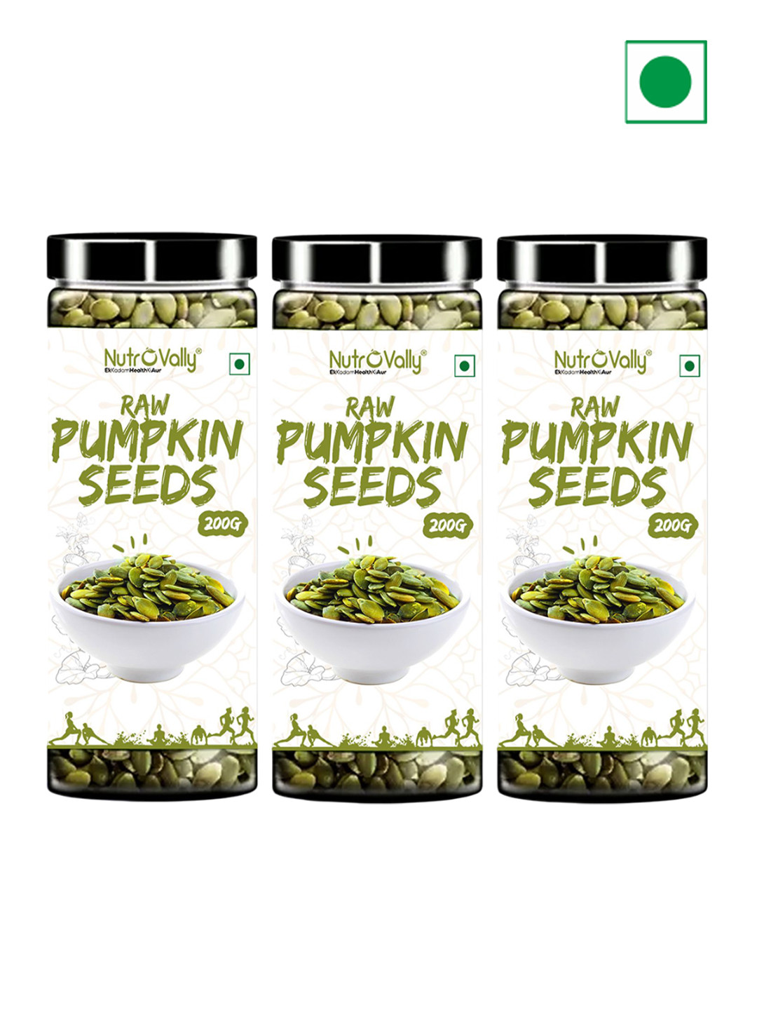 NutroVally Set Of 3 Pumpkin Seeds 200 g Each
