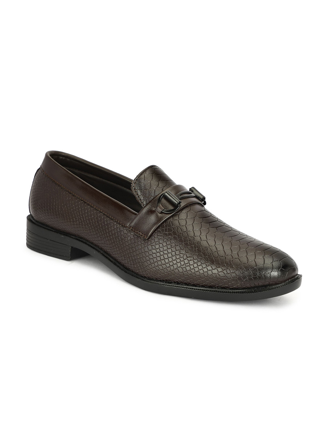 NARKI Men Textured Slip-On Formal Loafers