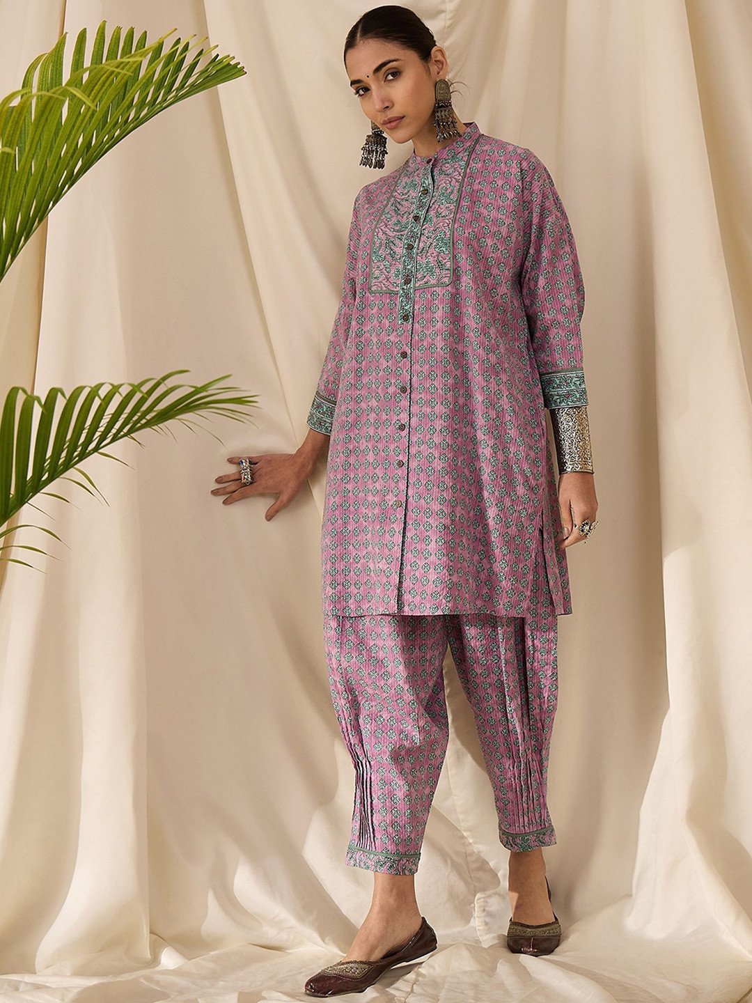 STADO Women Ethnic Motifs Printed Regular Pure Cotton Kurta with Salwar
