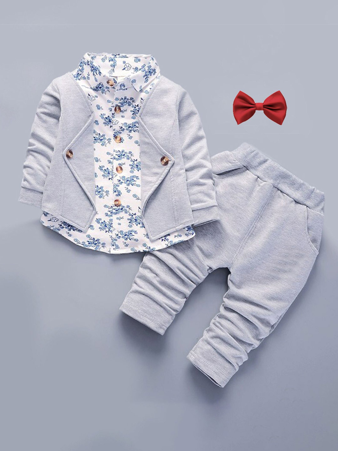 BAESD Boys Printed Shirt With Pant And Jacket