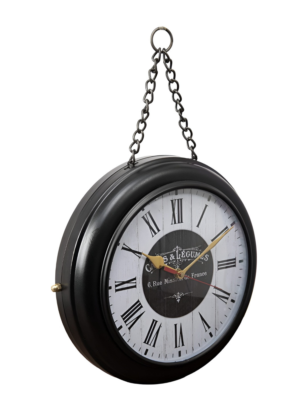 Nutts Black & White Analogue Vintage Traditional Hanging Bird Wall Clock