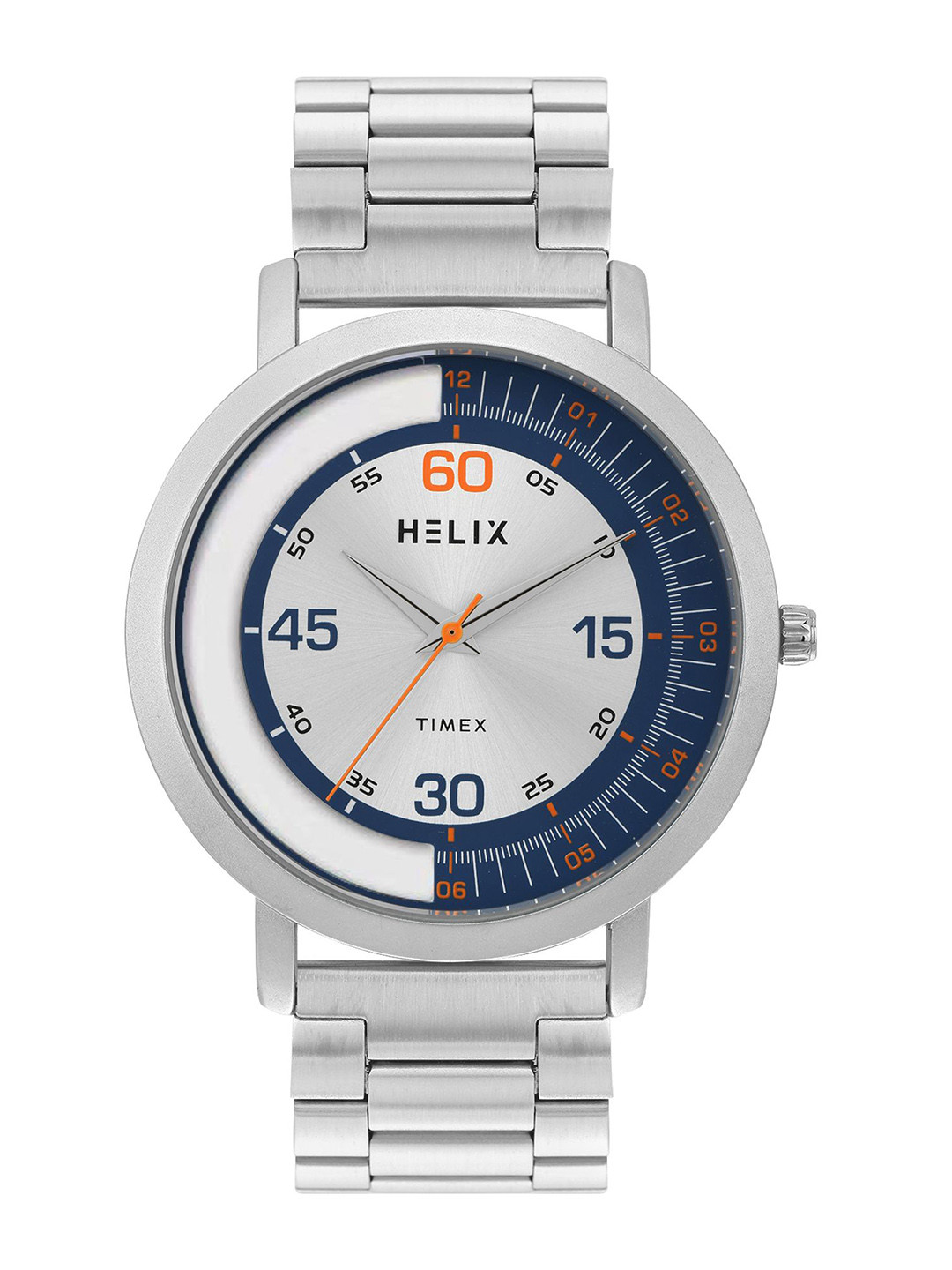 Helix By Timex Silver Round Dial Analog Men's Watch - TW063HG01T