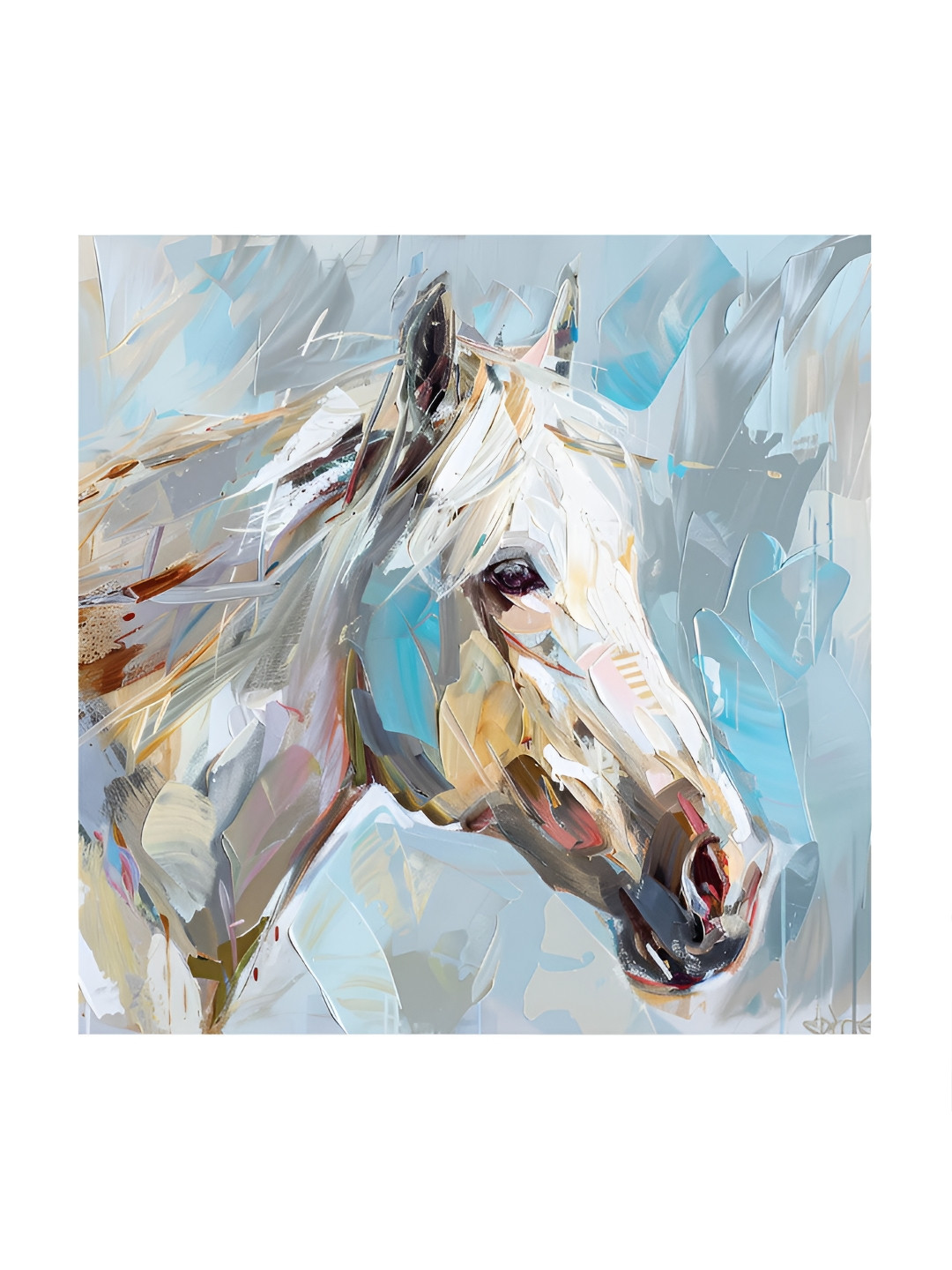 RANDOM Horse Canvas Wall Square Paintings Wall Art -24 x 24In
