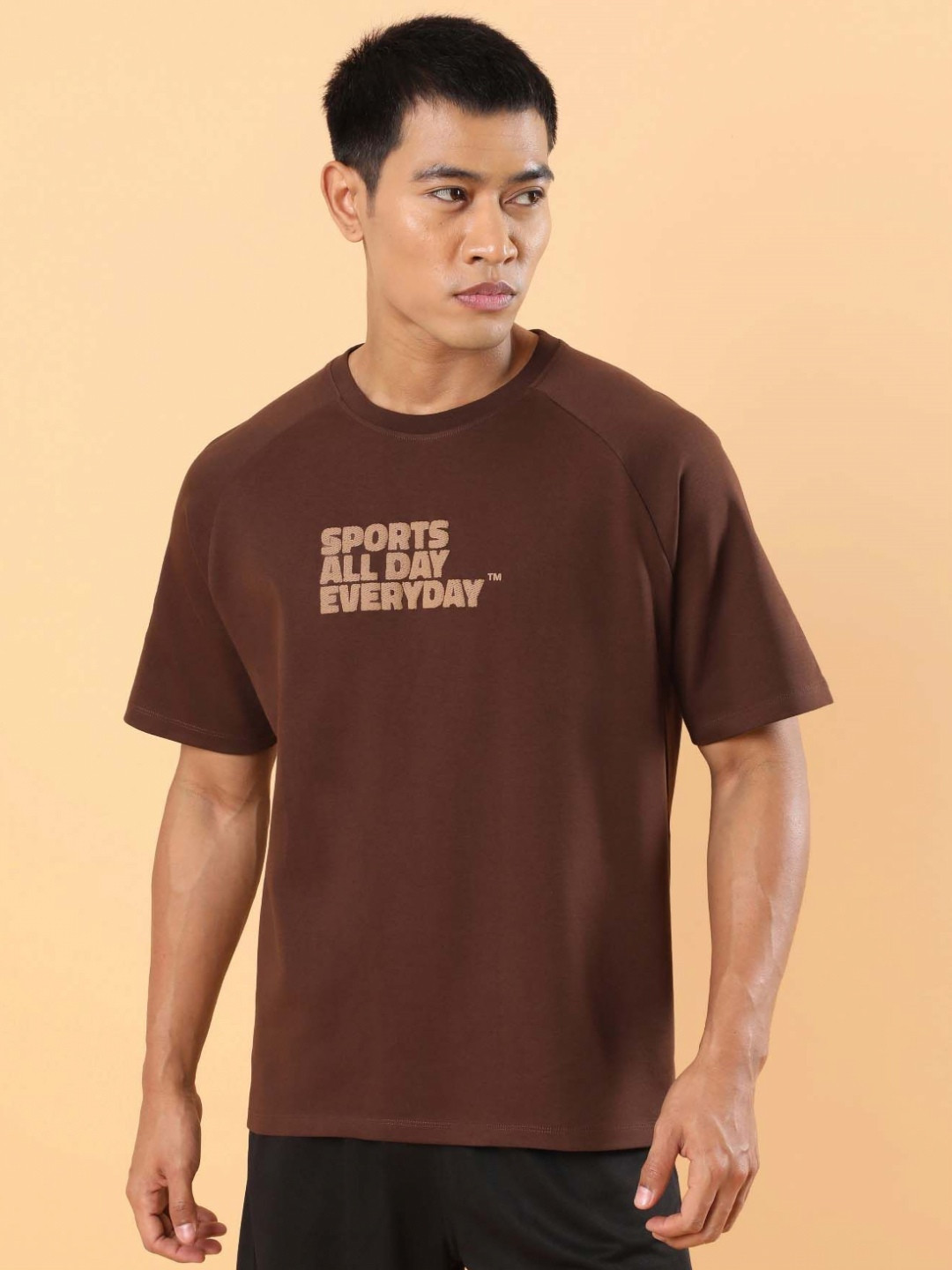 CULT Men Brown Sports Fan Relaxed fit T-shirt