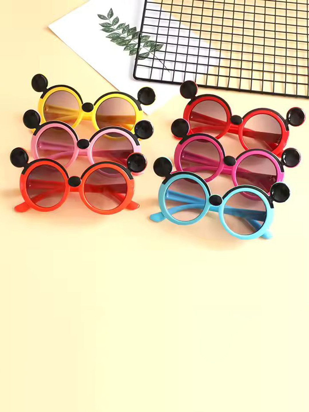 SHOP FRENZY Unisex Kids Round Sunglasses with UV Protected Lens Sunglass mmouse orange