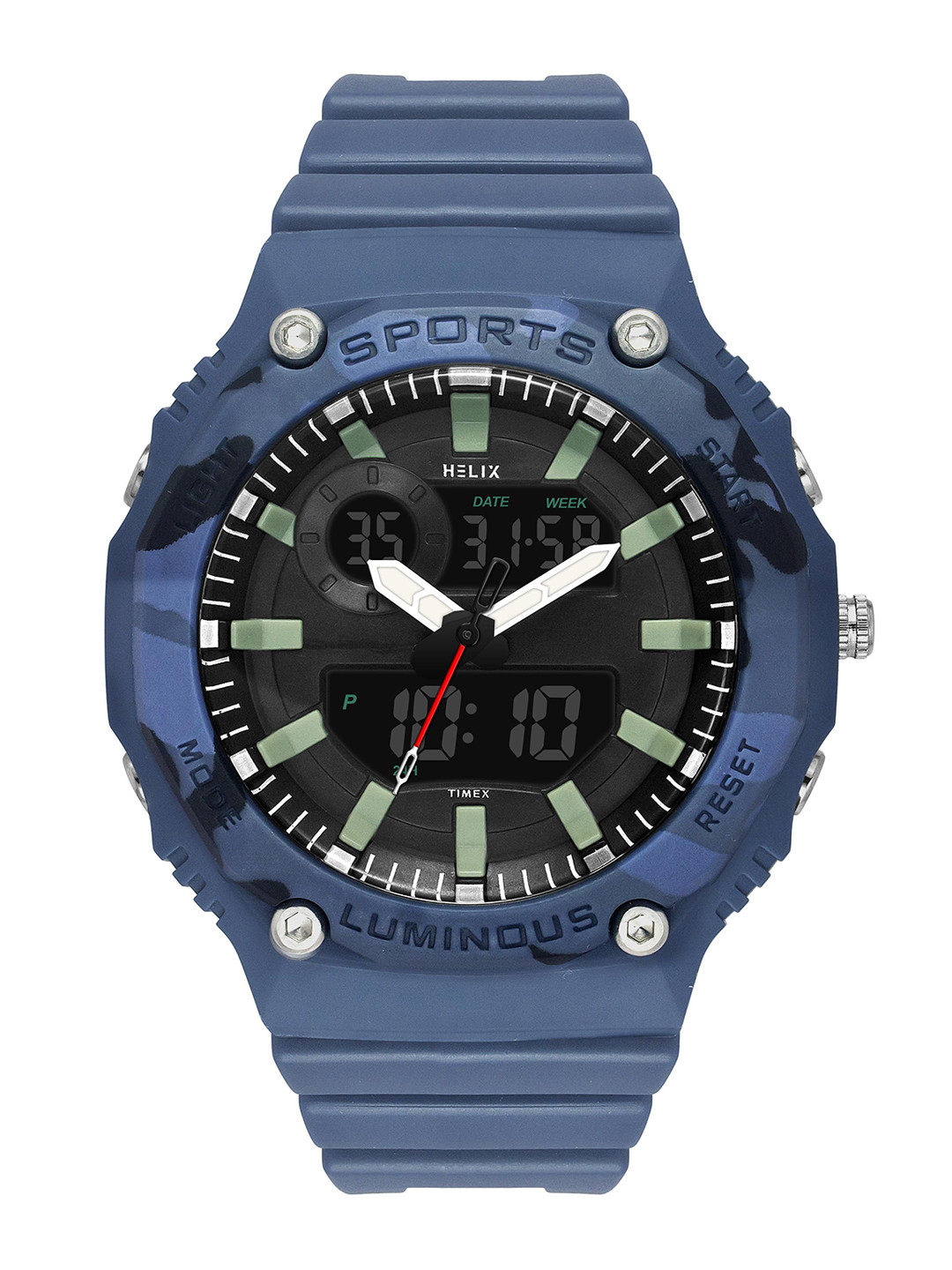 Helix By Timex Men Black Round Dial Analog-Digital Watch - TWESK4702T