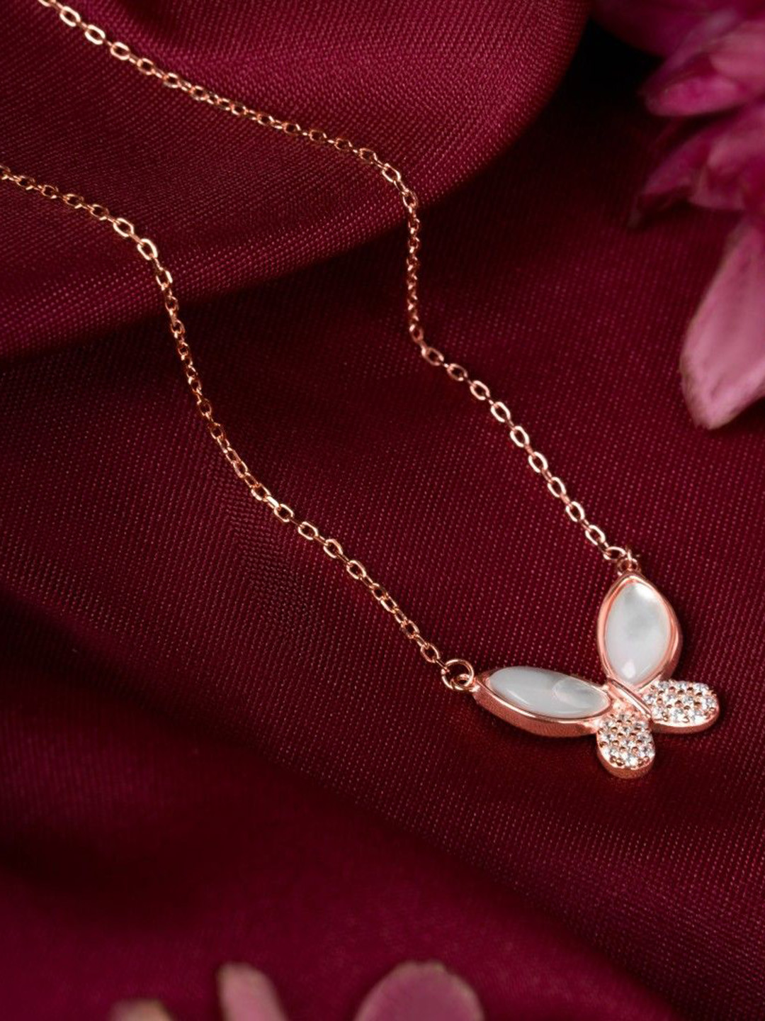 RACHIVA 925 Sterling Silver Butterfly Pendant with Chain